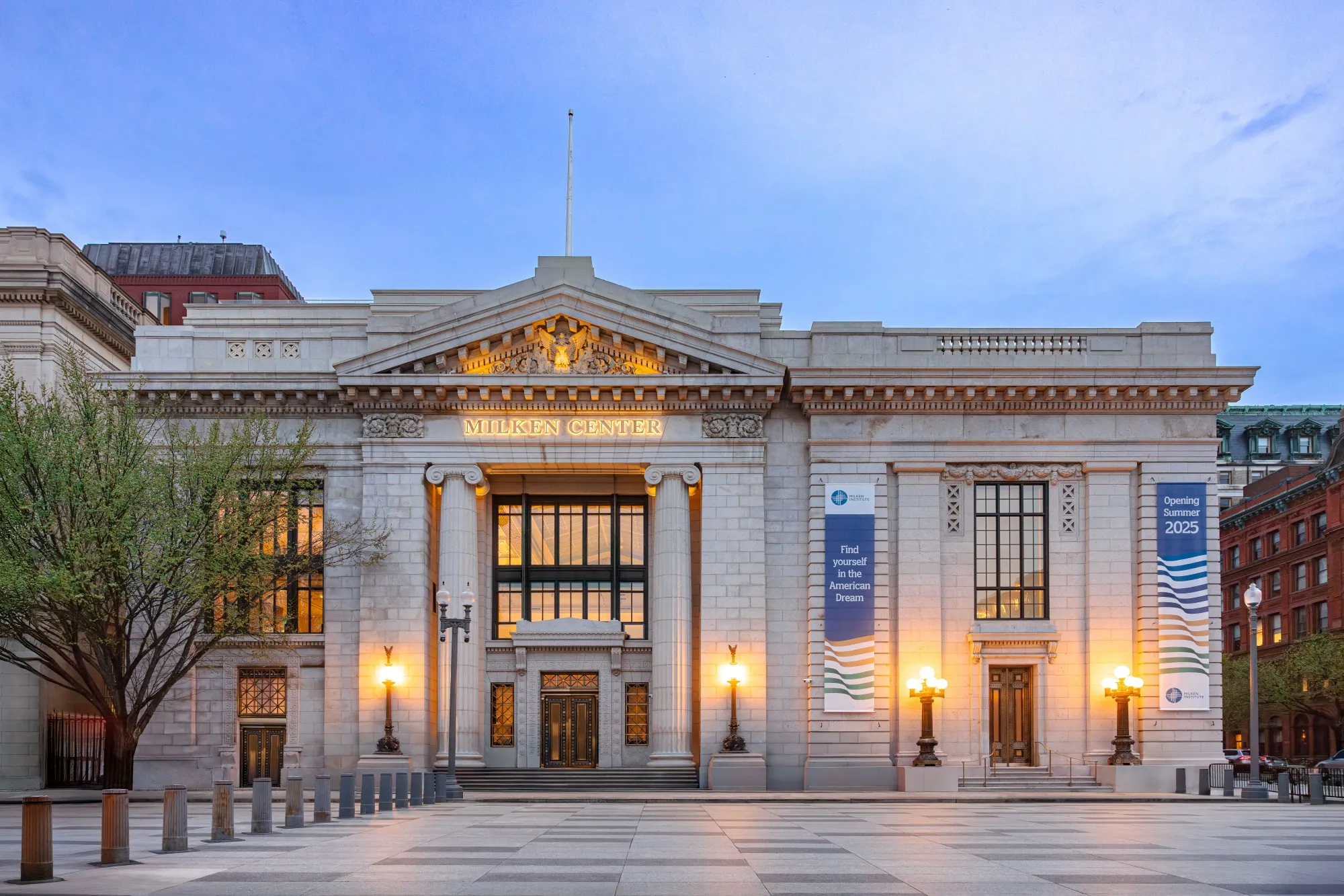 The Riggs National Bank building restored for the Milken Center for Advancing the American Dream.