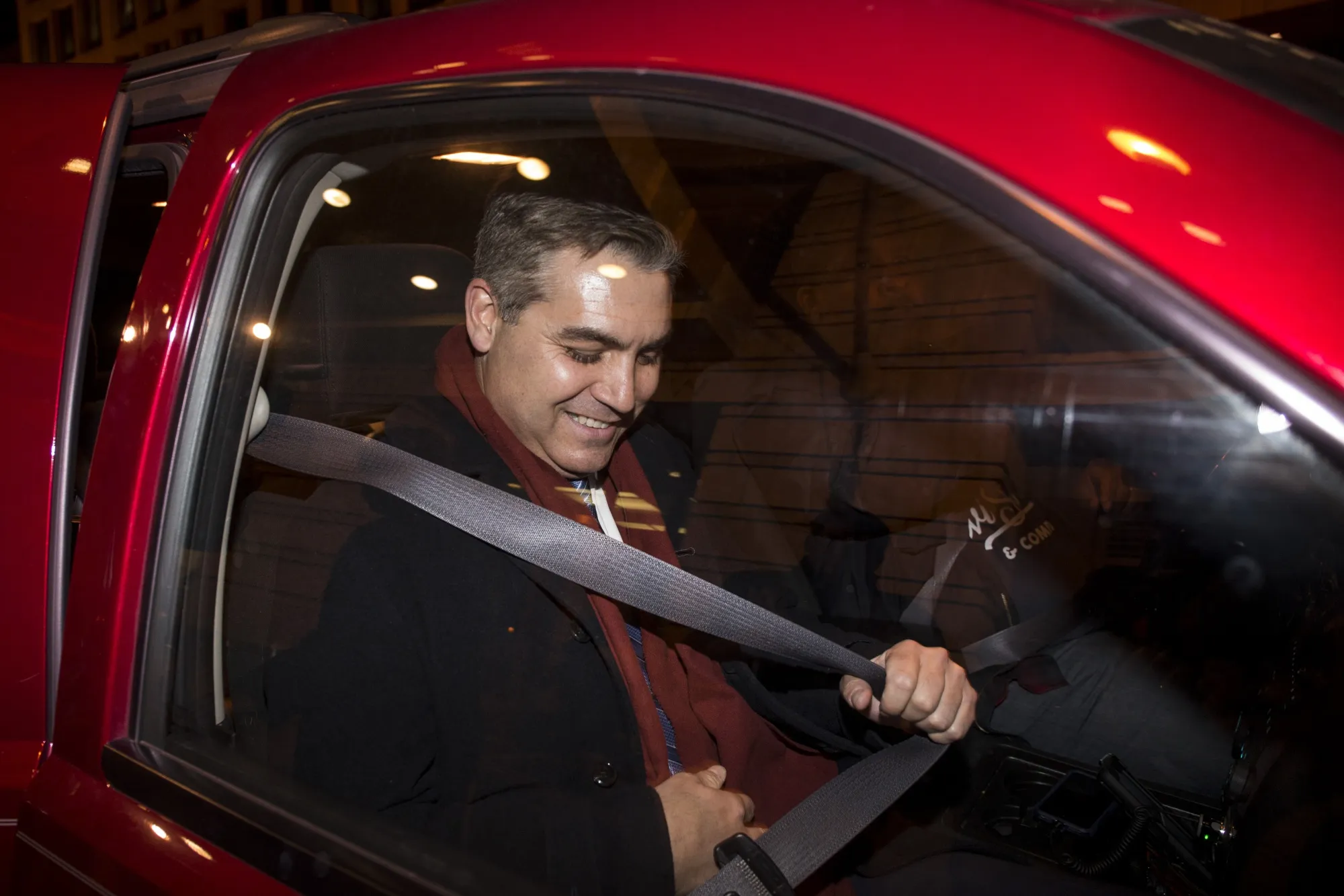 Jim Acosta, chief White House correspondent for CNN, departs following a hearing at the U.S. District Courthouse in Washington on Nov. 14, 2018.&nbsp;