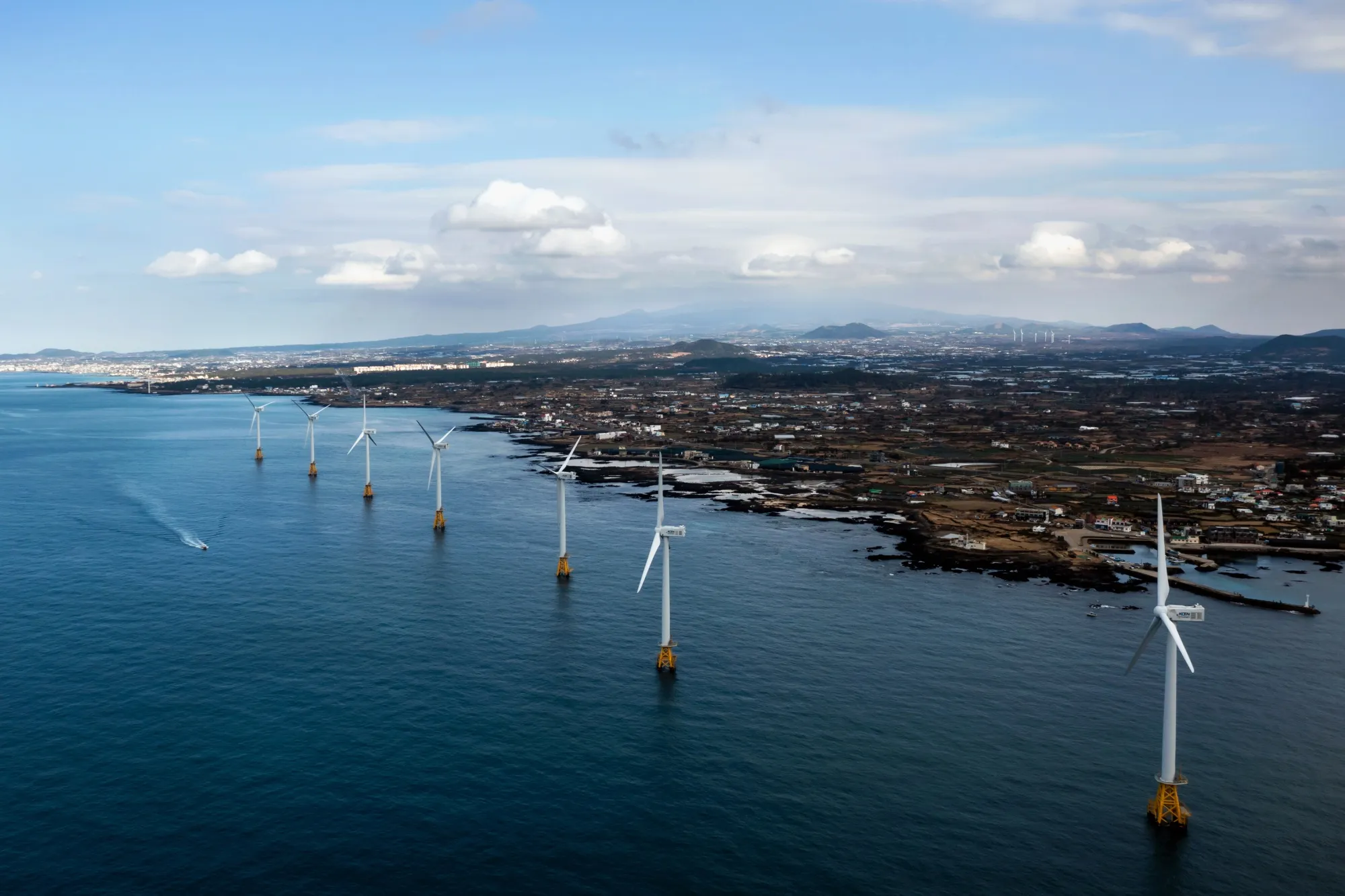 Tamra Offshore Wind Power wind farm in Jeju, South Korea.