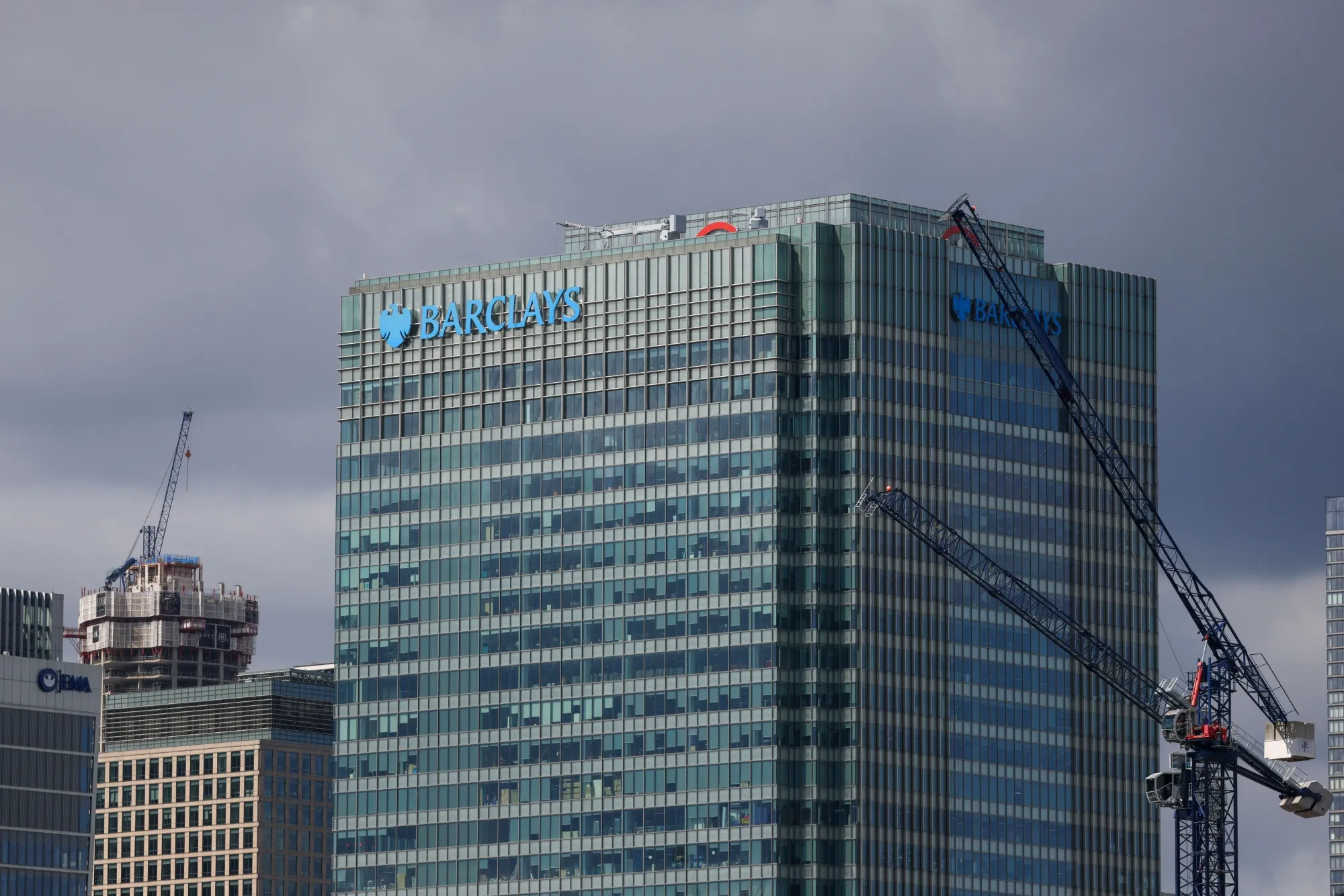 The headquarters of Barclays Plc in the Canary Wharf financial district in London.