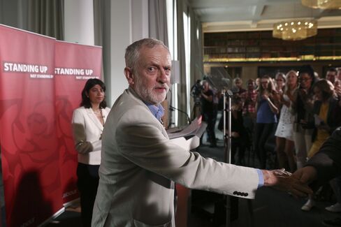 Jeremy Corbyn at a news conference on June 25.