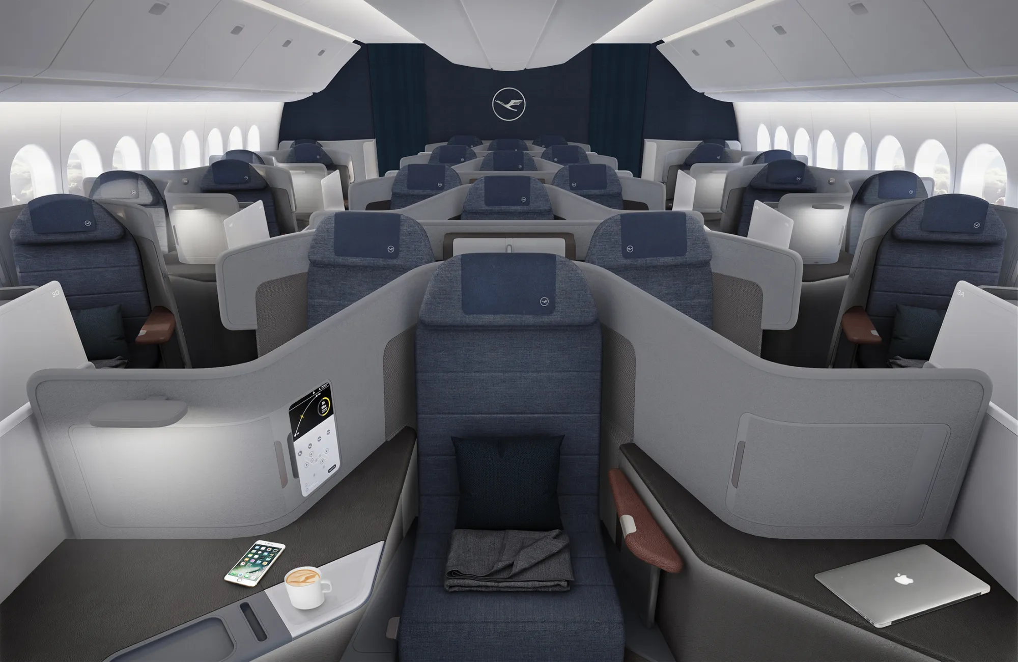 An illustration of Luftansa’s&nbsp;new business class on the Boeing 777-9.