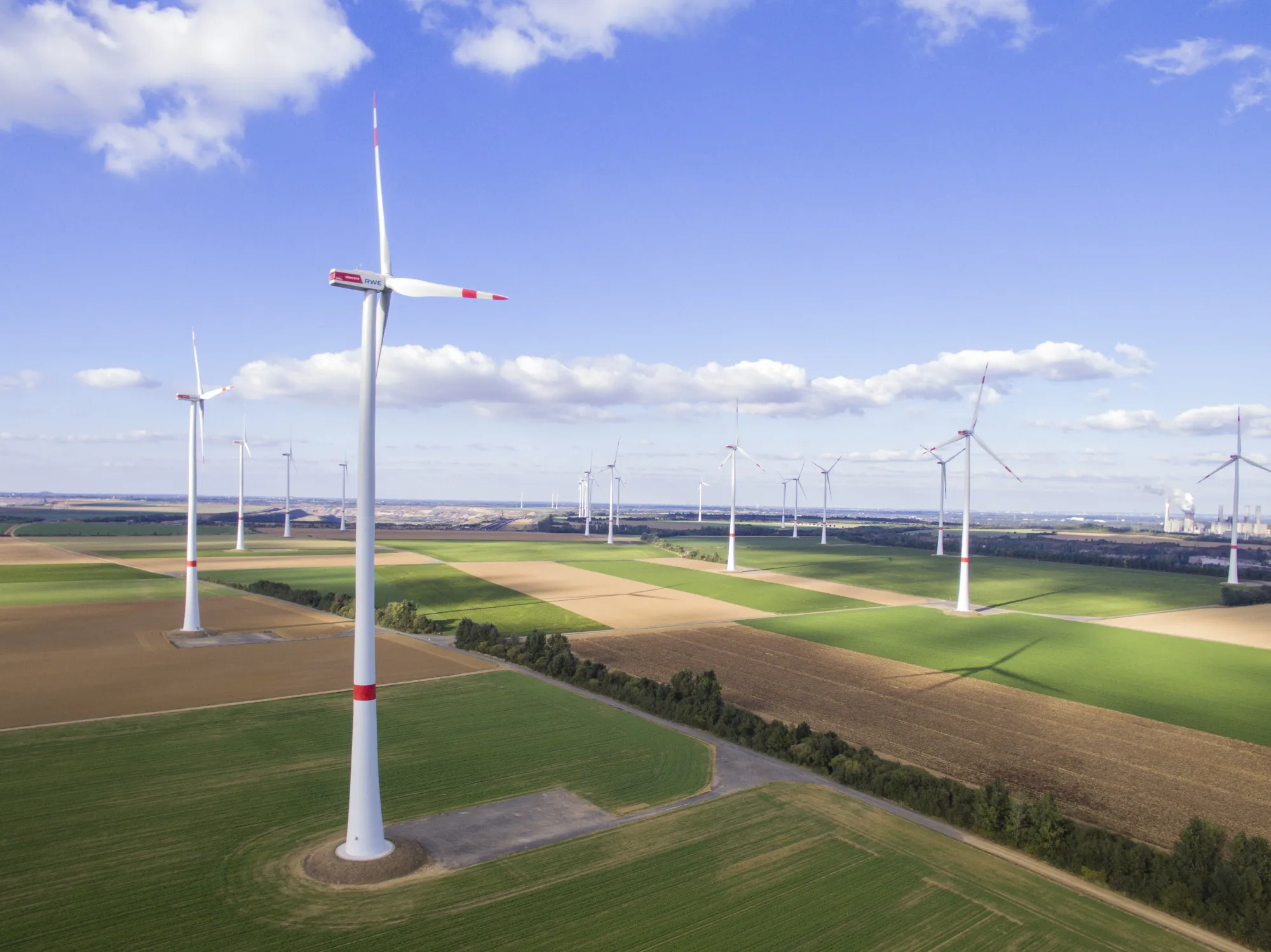 Wind turbines in Bedburg, Germany.