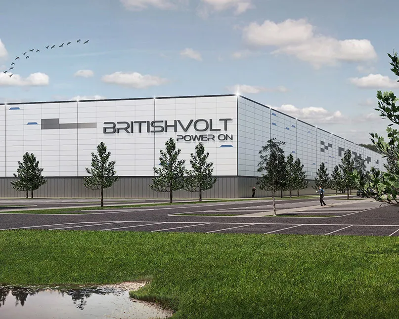 A digital illustration of a planned Britishvolt, Ltd. site.