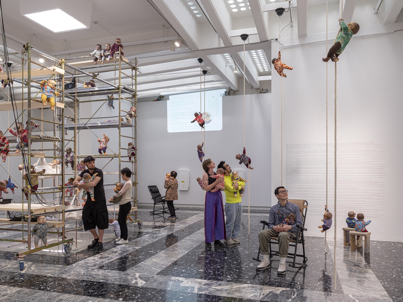 The Japan pavilion, where visitors carry weighted baby dolls. Photographer: Uli Holz