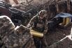 Ukrainian soldiers in Donetsk Oblast, Ukraine.