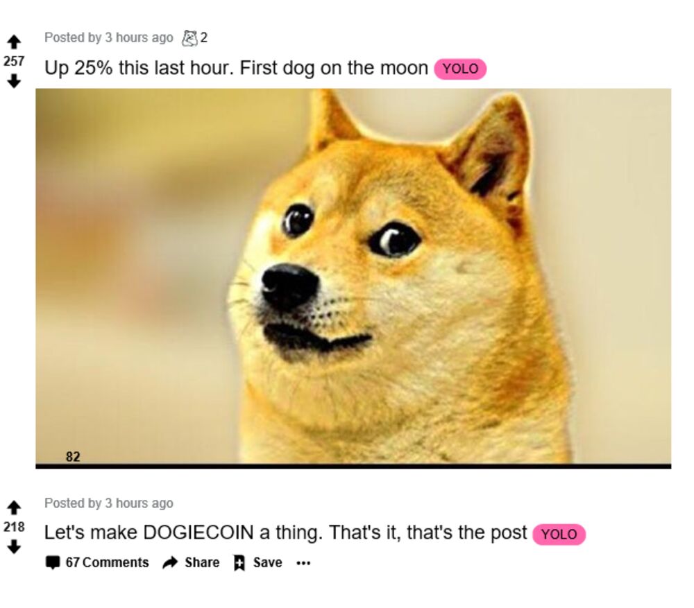 Dogecoin Surges As Reddit Fever Hits Cryptocurrency Prices Coingecko Says Bloomberg