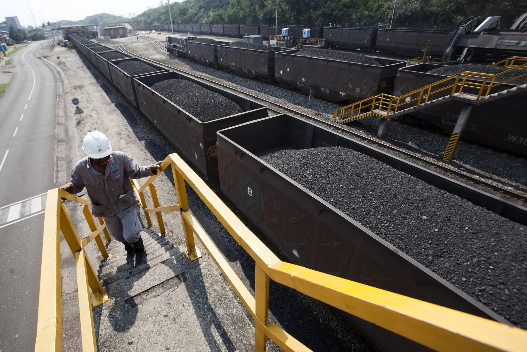 Coal at Richard's Bay coal terminal in South Africa.