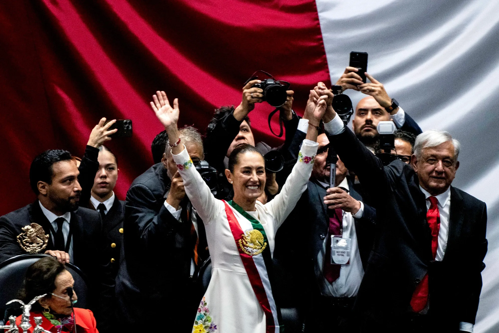 Claudia Sheinbaum, presidenta de México, durante ceremonia de toma de posesión en el Palacio Legislativo de San Lázaro en Ciudad de México, el martes 1 de octubre de 2024.