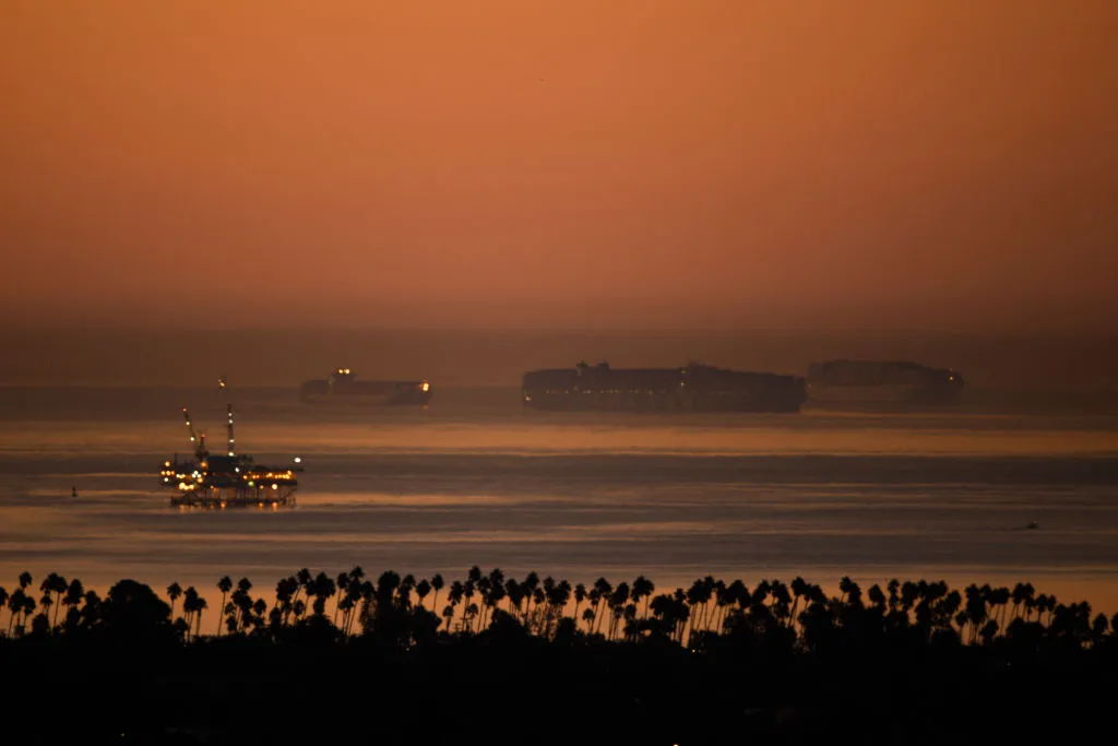 The port of Los Angeles and Long Beach, October&nbsp;2021.