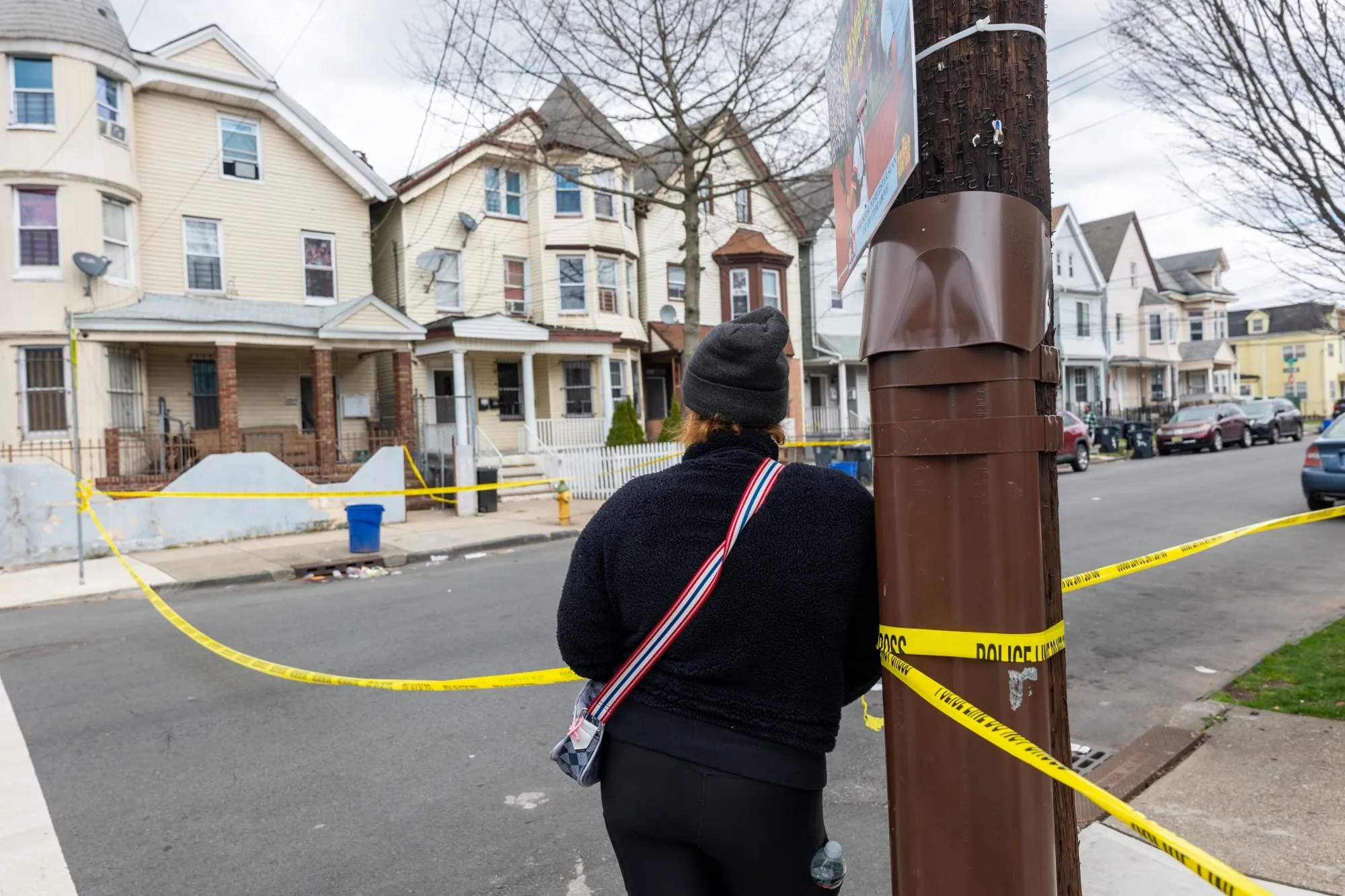 People stand outside homes that were structurally damaged and had to be evacuated after New York City and parts of New Jersey experienced a 4.8 magnitude earthquake in Newark, New Jersey on April 5.