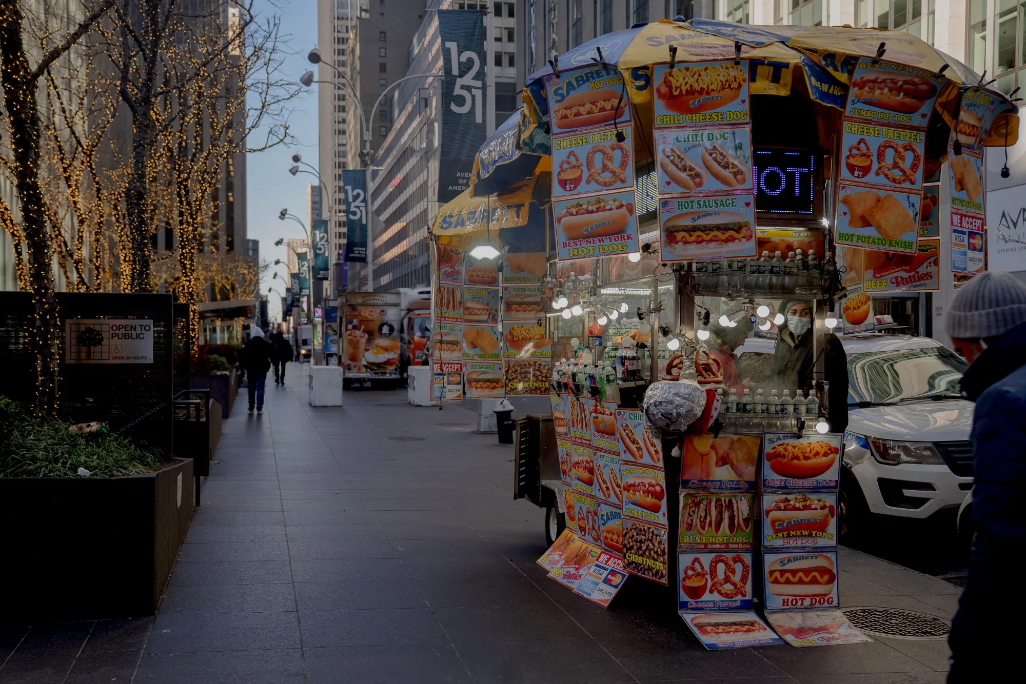 Food carts in the Midtown neighborhood of New York, on Jan. 4.