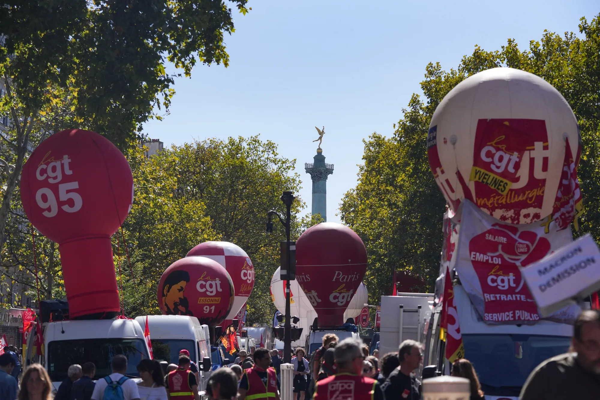 Union leaders held a day of mass strikes and protests on Sept. 18.