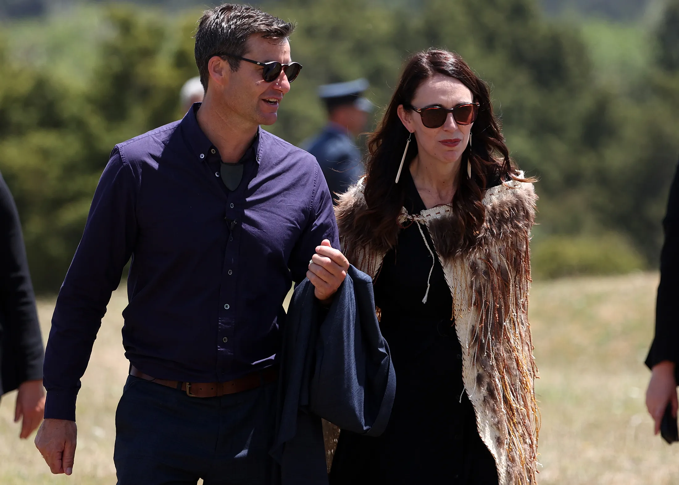 Clarke Gayford, left, with Jacinda Ardern.