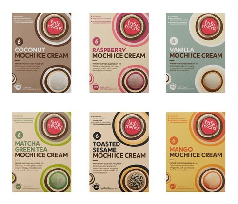 Little Moons Mochi ice cream packaging.