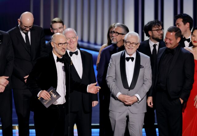 Jesse Armstrong accepts the Outstanding Drama Series award for “Succession” onstage during the 75th Primetime Emmy Awards 