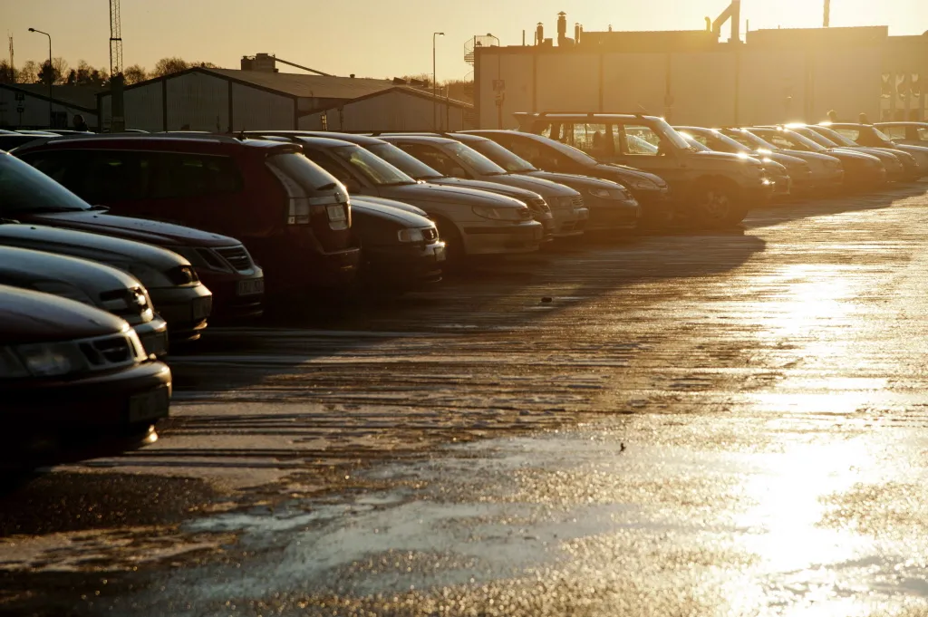 Saab vehicles are seen in the staff parking lot for Saab factory workers at the company's automobile plant in Trollhaettan, Sweden, on Monday, Dec. 19. 2011.&nbsp;