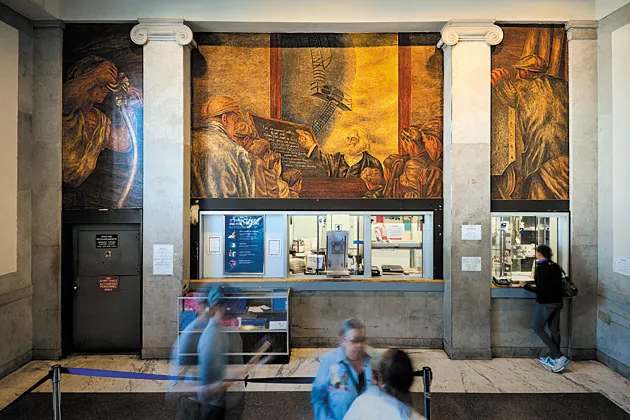 Shahn's historic mural in the Bronx General Post Office