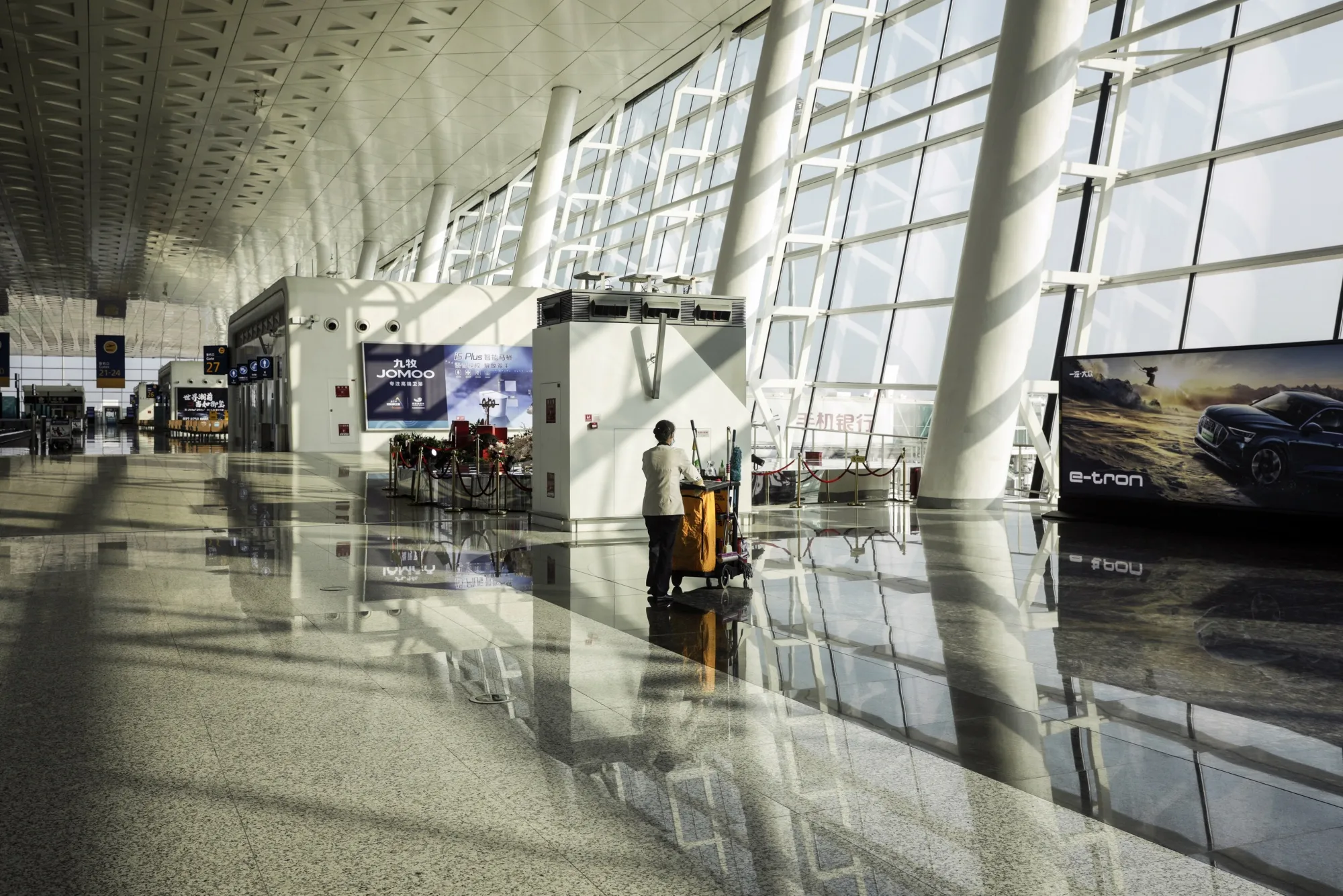 China Eastern Aircraft At Wuhan Tianhe International Airport As Virus Kills Travel