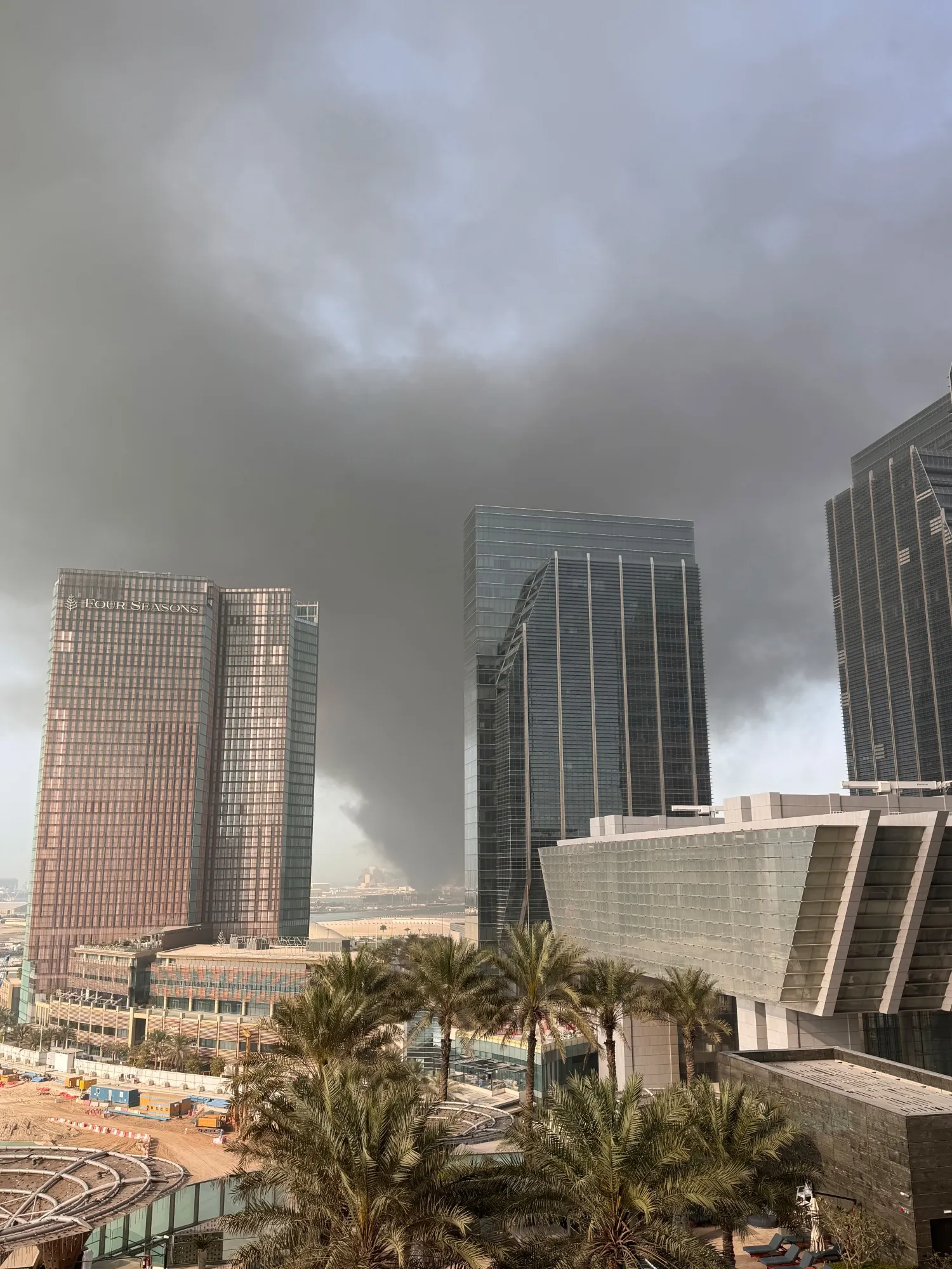 Smoke from Abu Dhabi's Saadiyat island on March 1.