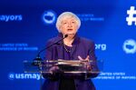 Janet Yellen speaks during the U.S. Conference of Mayors winter meeting in Washington, on Jan. 19.