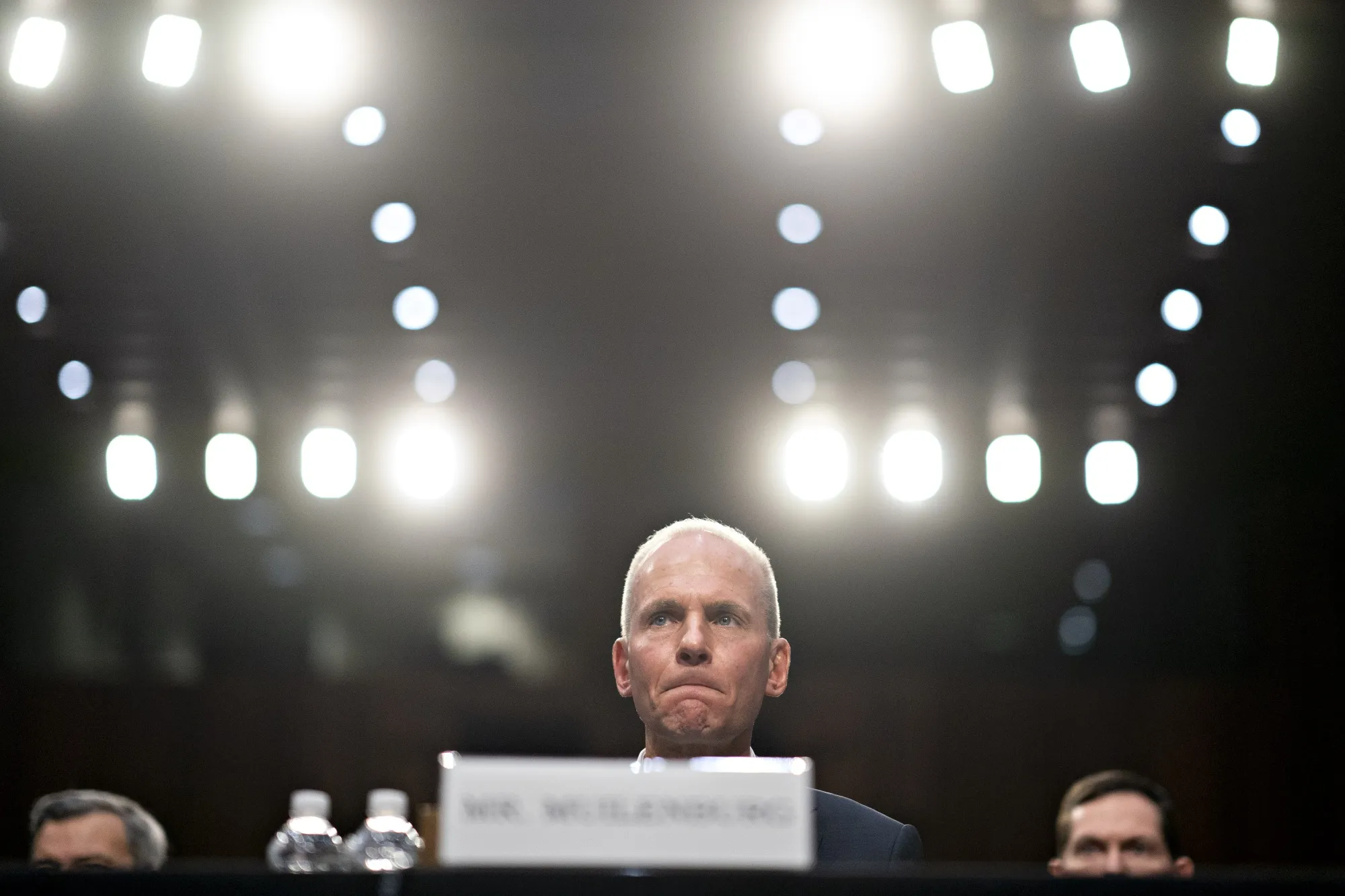 Dennis Muilenburg during a Senate hearing in Washington, D.C., Oct. 29.