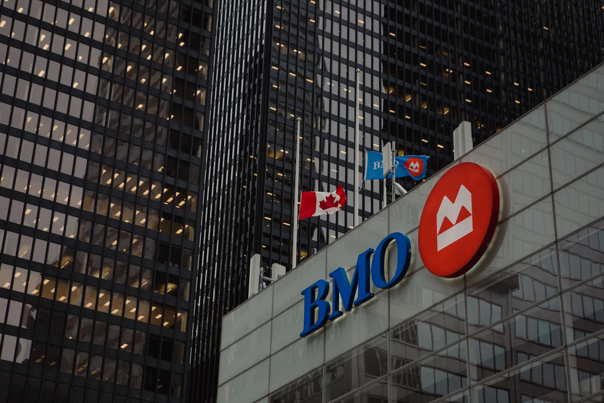 Bank of Montreal in the financial district of Toronto, Ontario, Canada, on Wednesday, Nov. 8, 2023. The S&P/TSX Composite rose 0.3%, with six of 11 sectors higher, led by energy stocks.