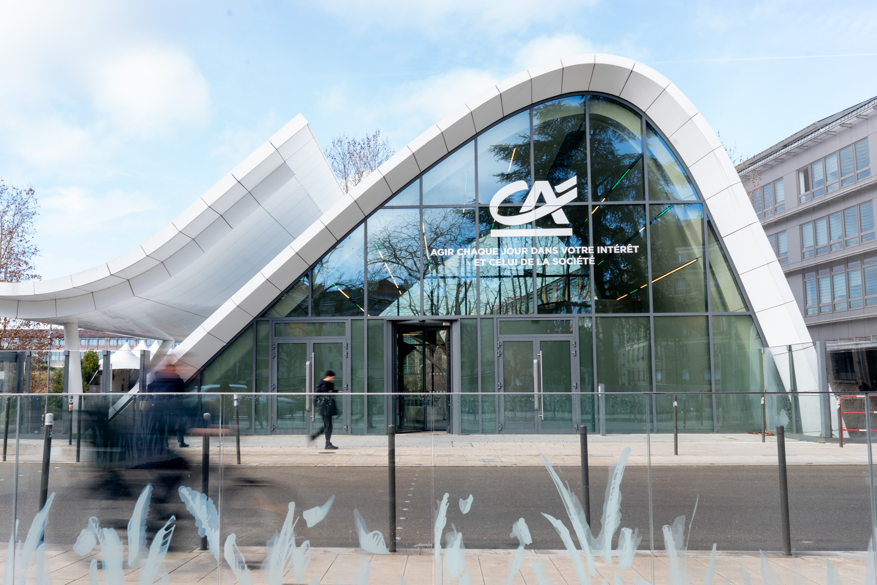 The Credit Agricole SA Campus in Paris, France, on Monday, Feb. 2, 2026. The euro-area economy grew more than expected at the end of last year, demonstrating resilience to the trade turmoil unleashed by Donald Trump.