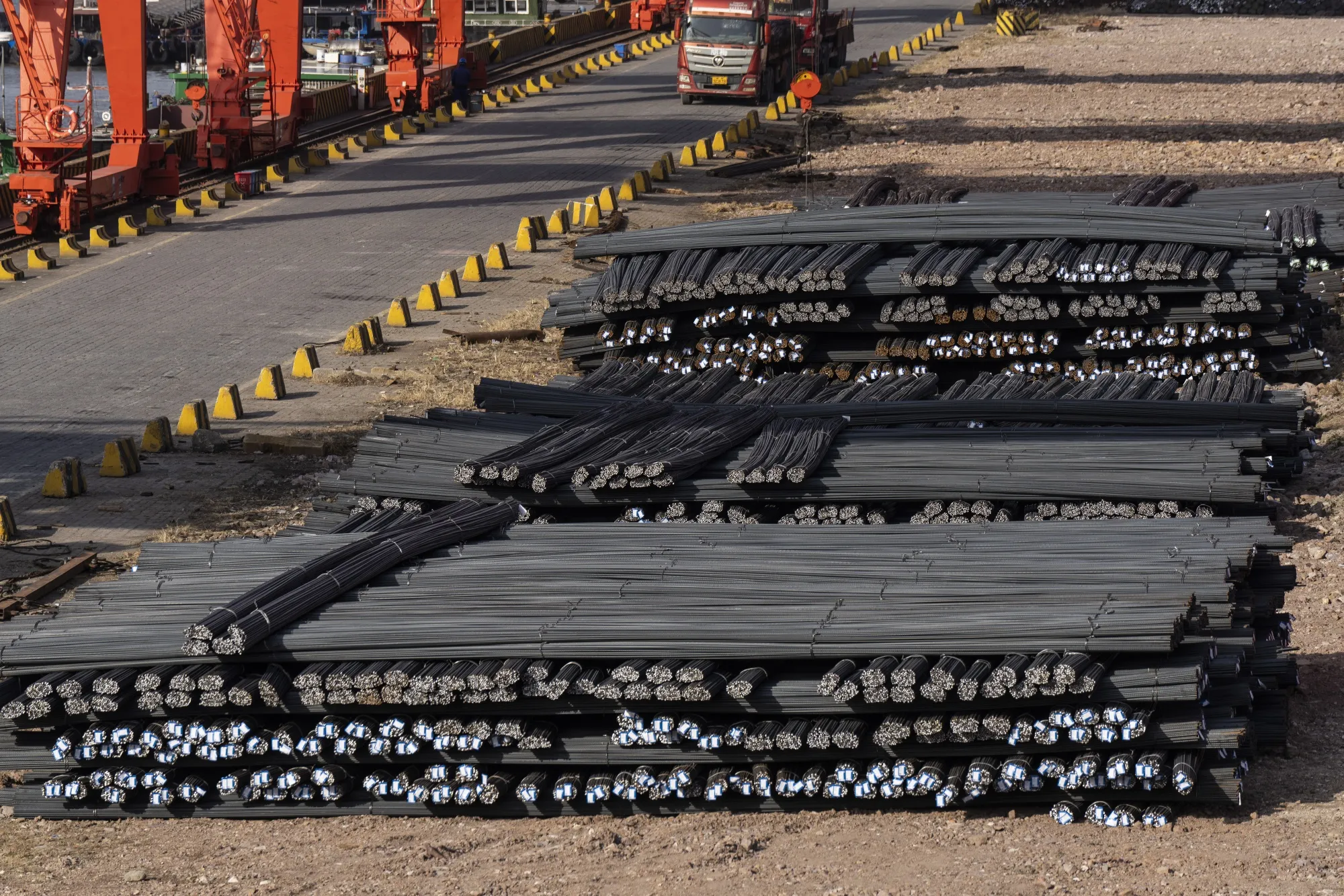 A steel yard in Hangzhou, China.