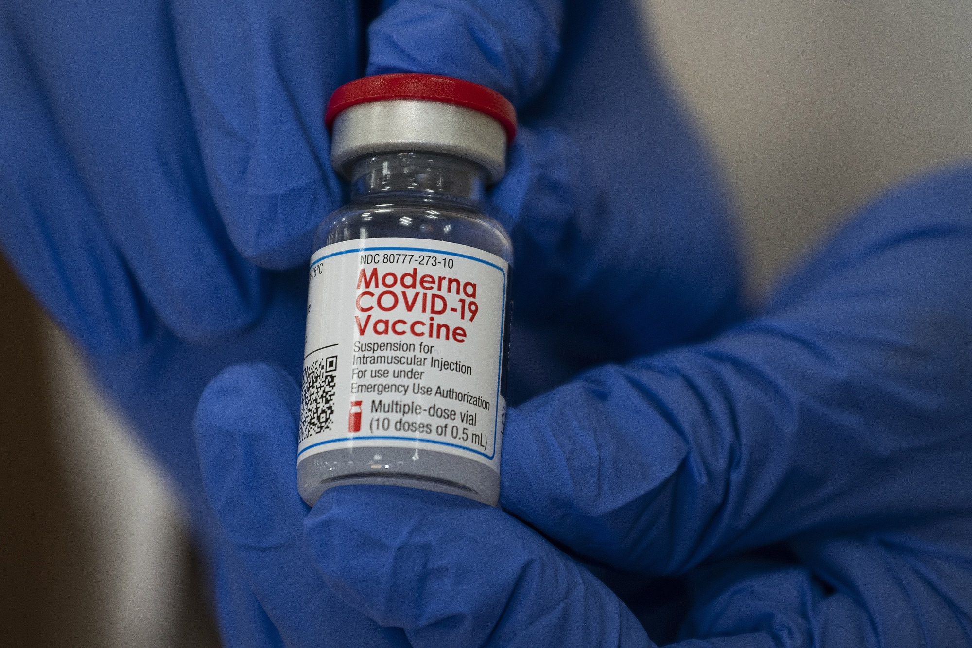 A vial of the Moderna Inc. Covid-19 vaccine.