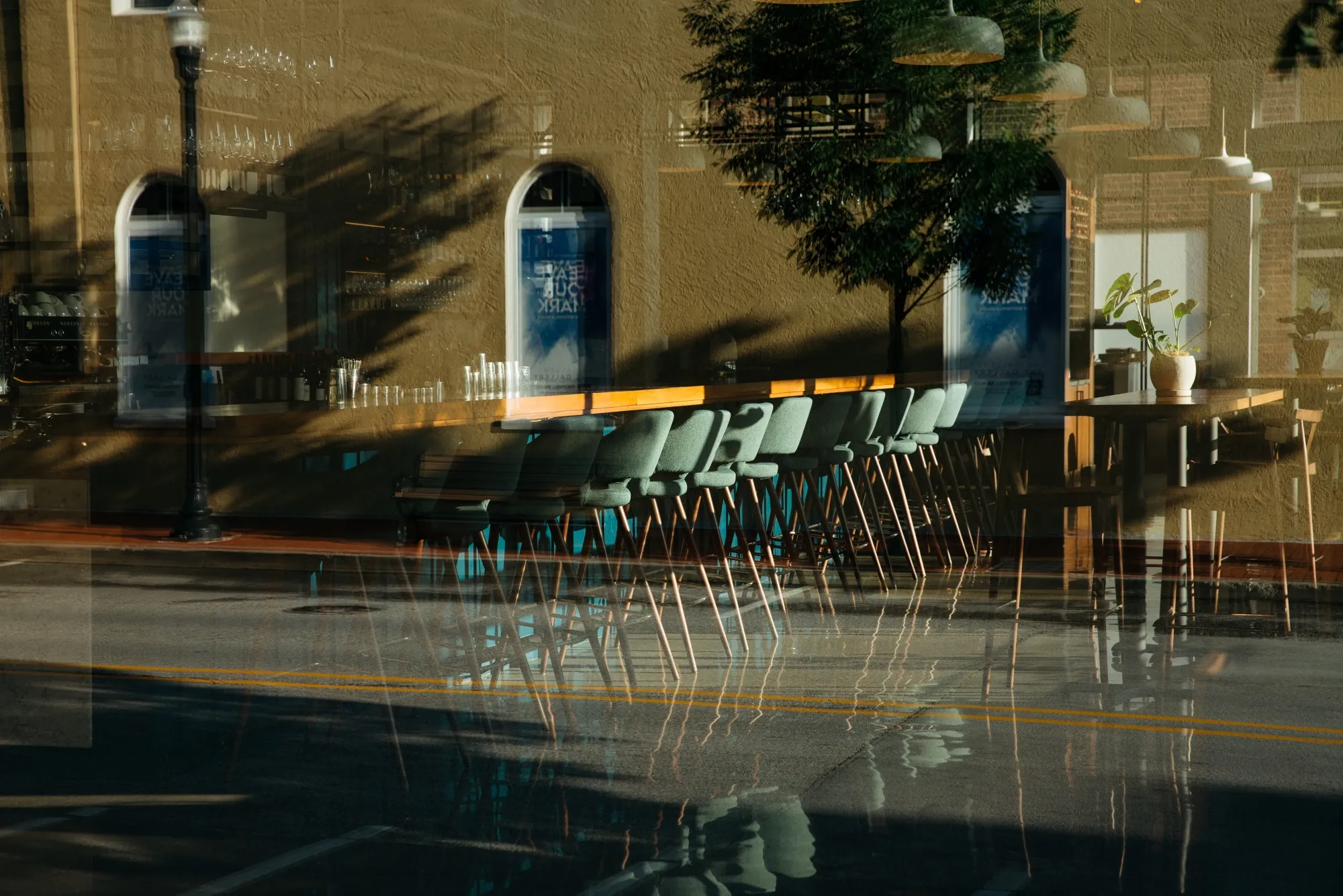 A restaurant and bar stands temporarily closed&nbsp;in Bentonville, Arkansas on May 28.