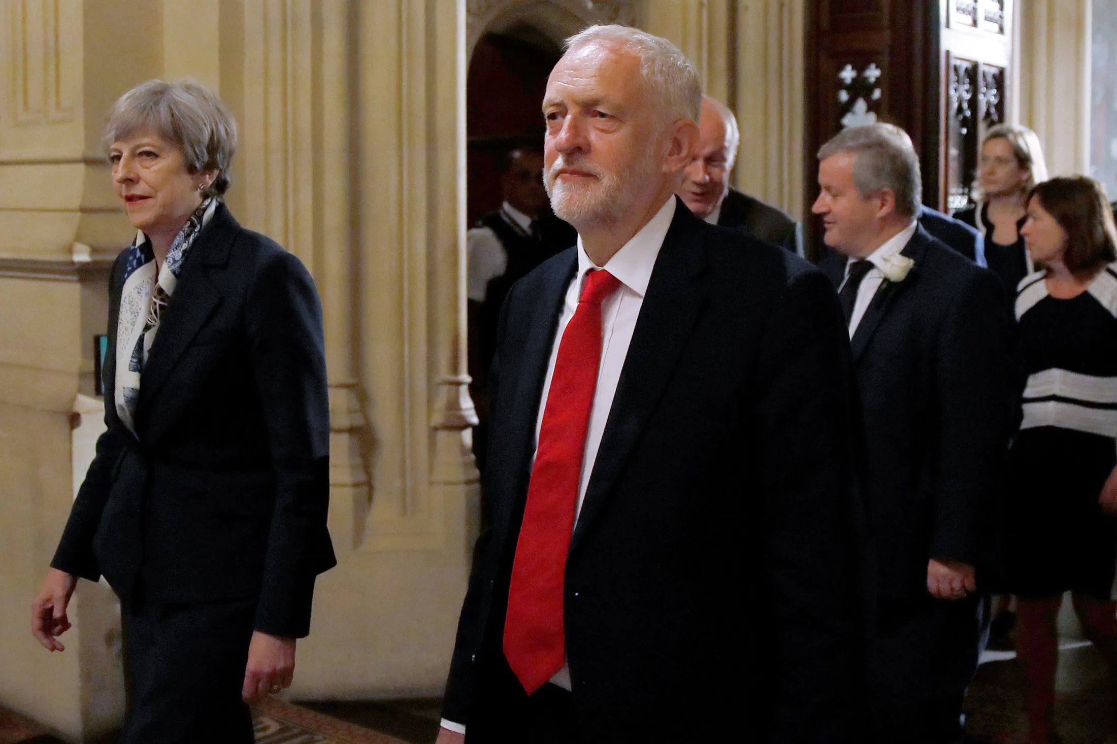 Theresa May and Jeremy Corbyn in 2017.