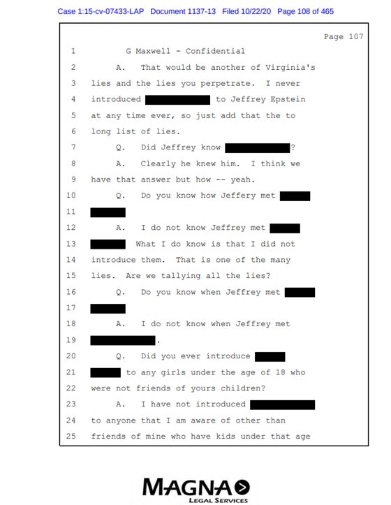 Maxwell Never Saw Clinton on Epstein’s Island: Deposition Update