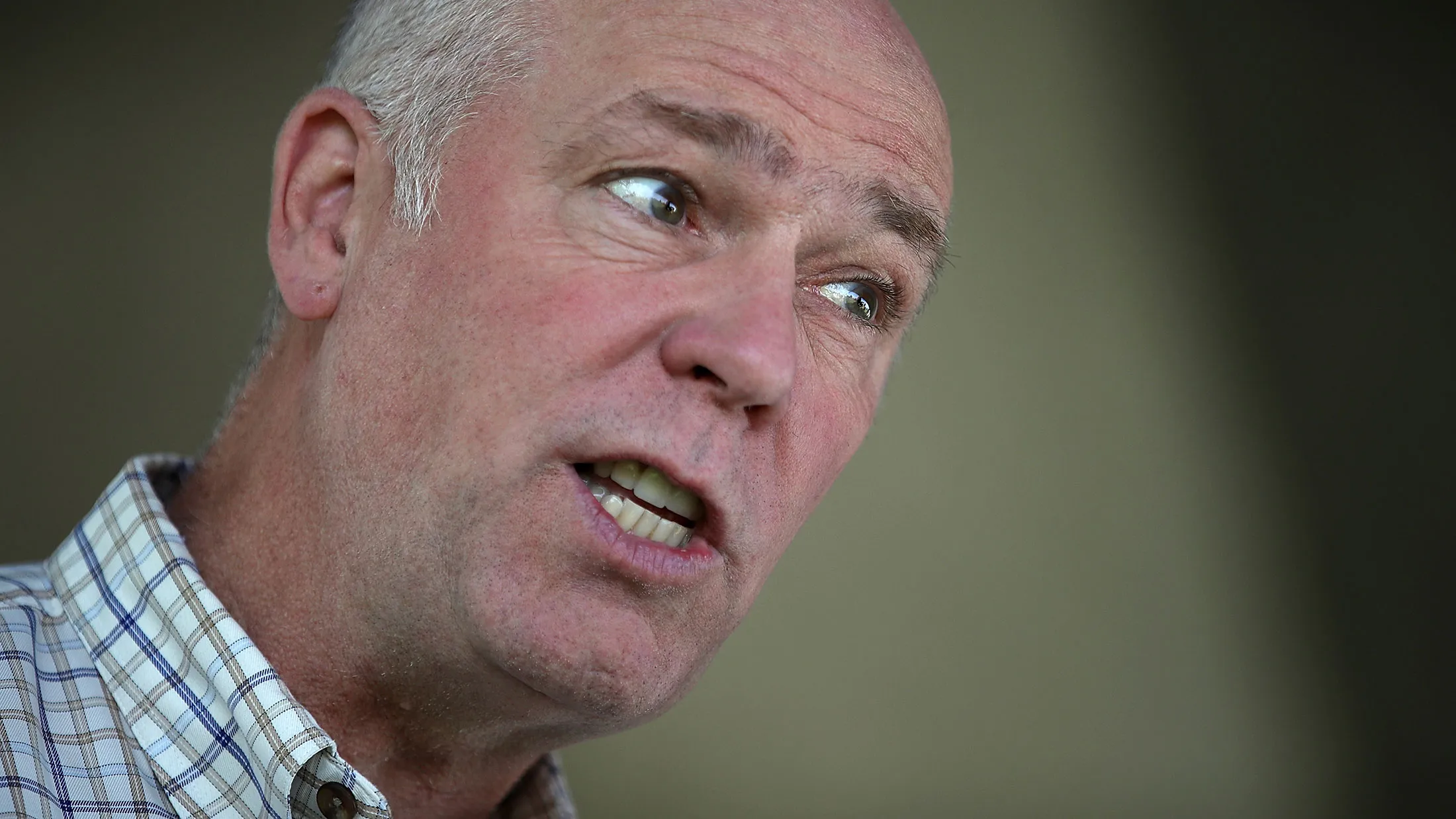 Republican congressional candidate Greg Gianforte campaigns on May 23, 2017, in Great Falls, Montana.
