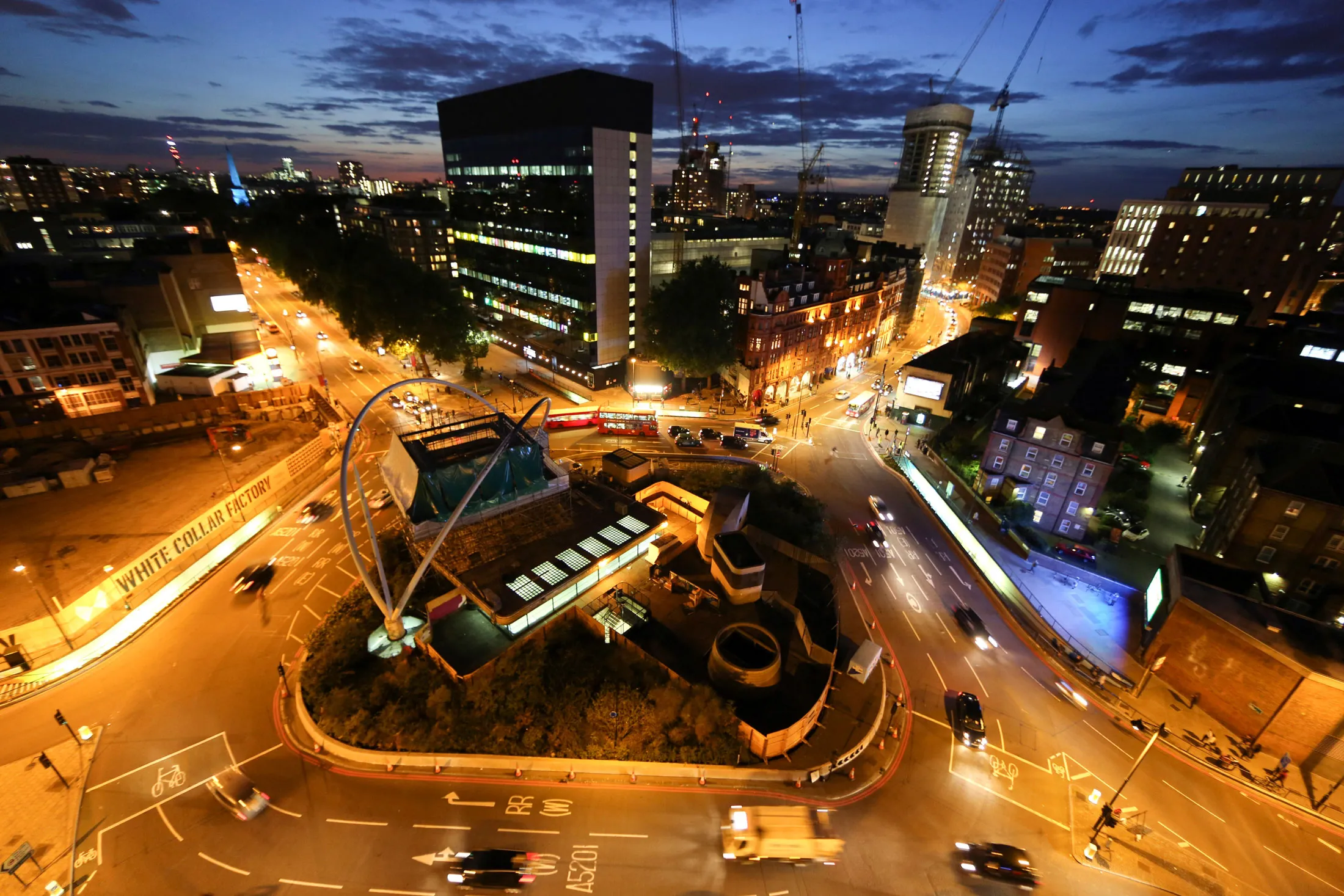 Old Street's Silicon Roundabout in London.
