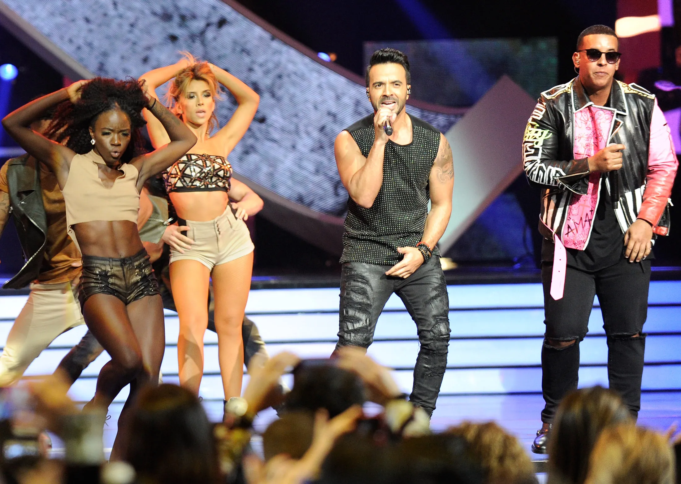 Luis Fonsi and Daddy Yankee perform onstage at the Billboard Latin Music Awards at Watsco Center in Coral Gables, Florida, on April 27.
