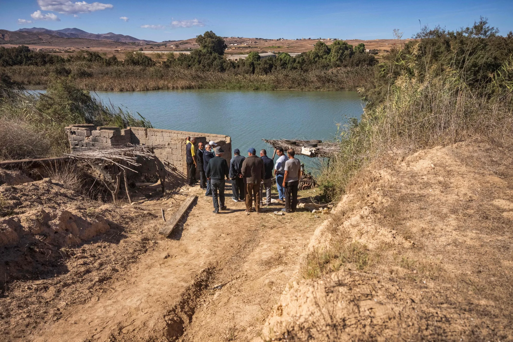 Farmers at a dried river bank near Saidia, Morocco. The country&nbsp;faces acute droughts every two to three years.