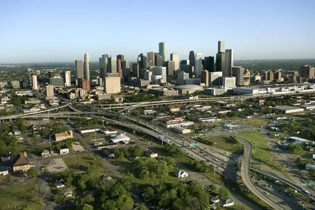 An aerial view of Houston