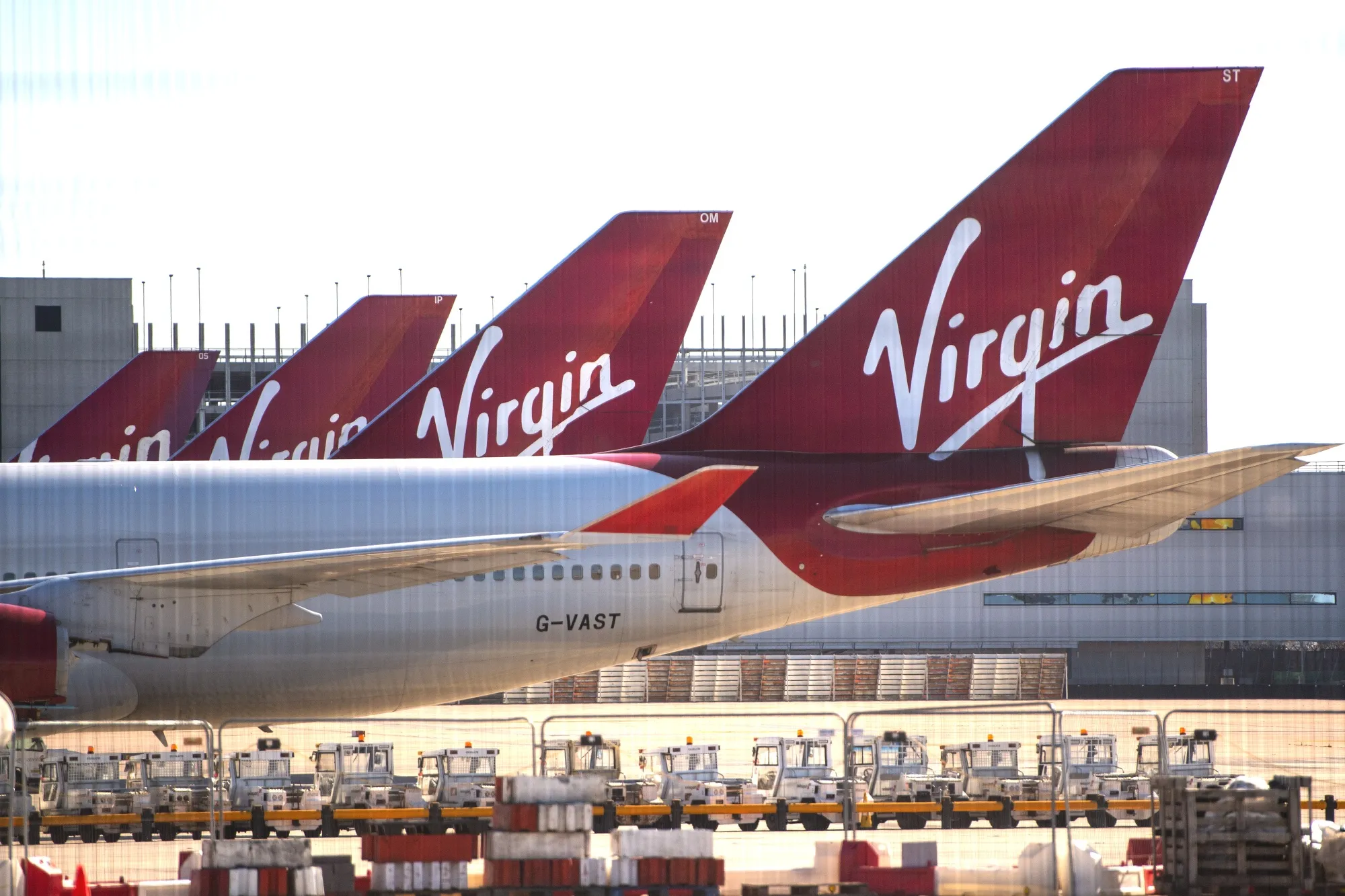 Passenger aircraft, operated by Virgin Atlantic Airways Ltd,&nbsp;at Manchester Airport, U.K.
