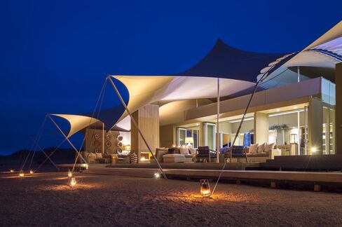 Nightfall at Hoanib Camp.