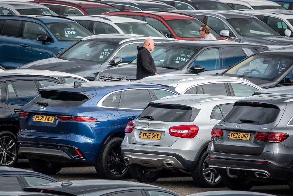 New and used cars at a dealership in Bristol, UK.&nbsp;