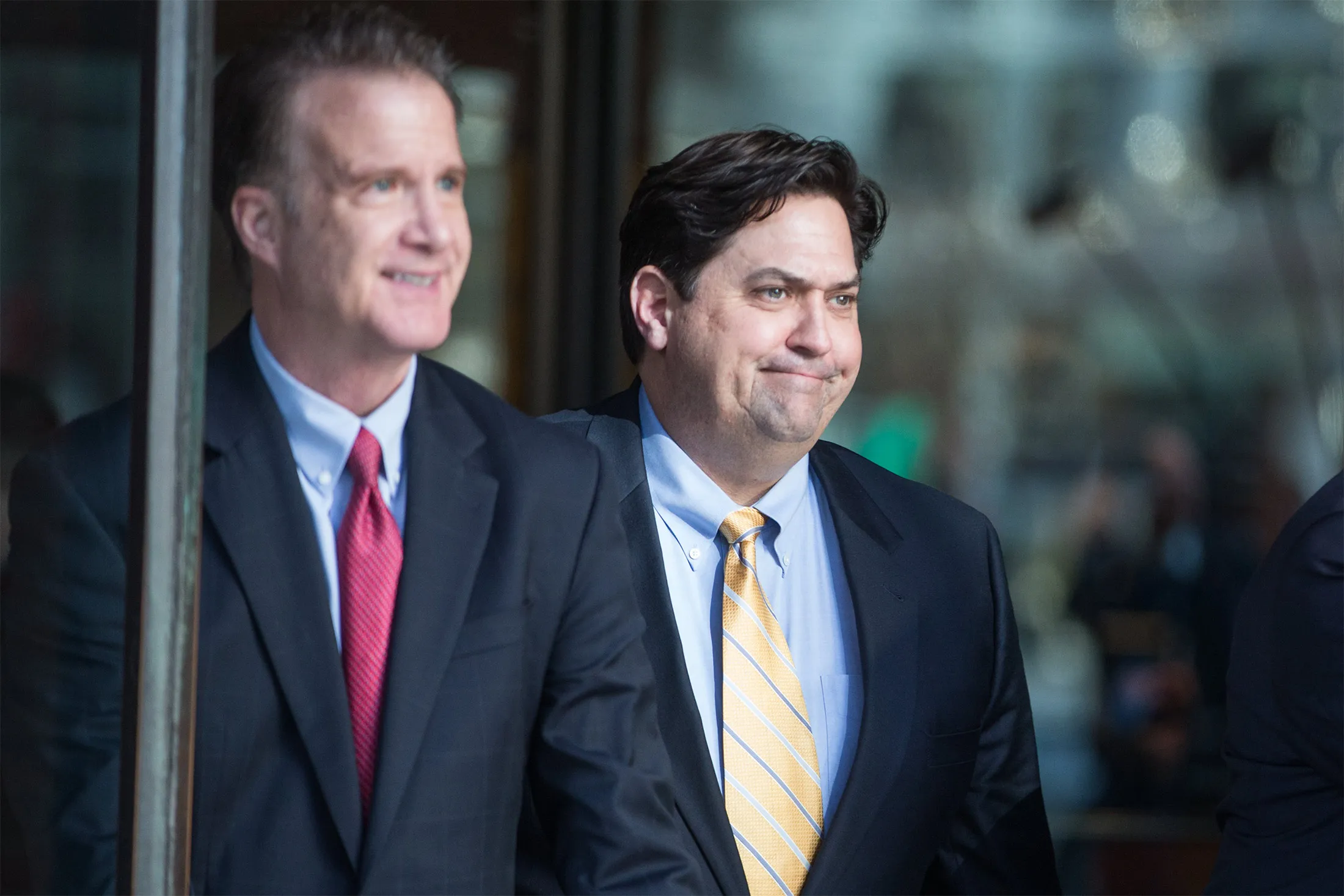 William Ferguson, former women's volleyball coach at Wake Forest University,&nbsp;leaves Boston Federal Court on March 25.