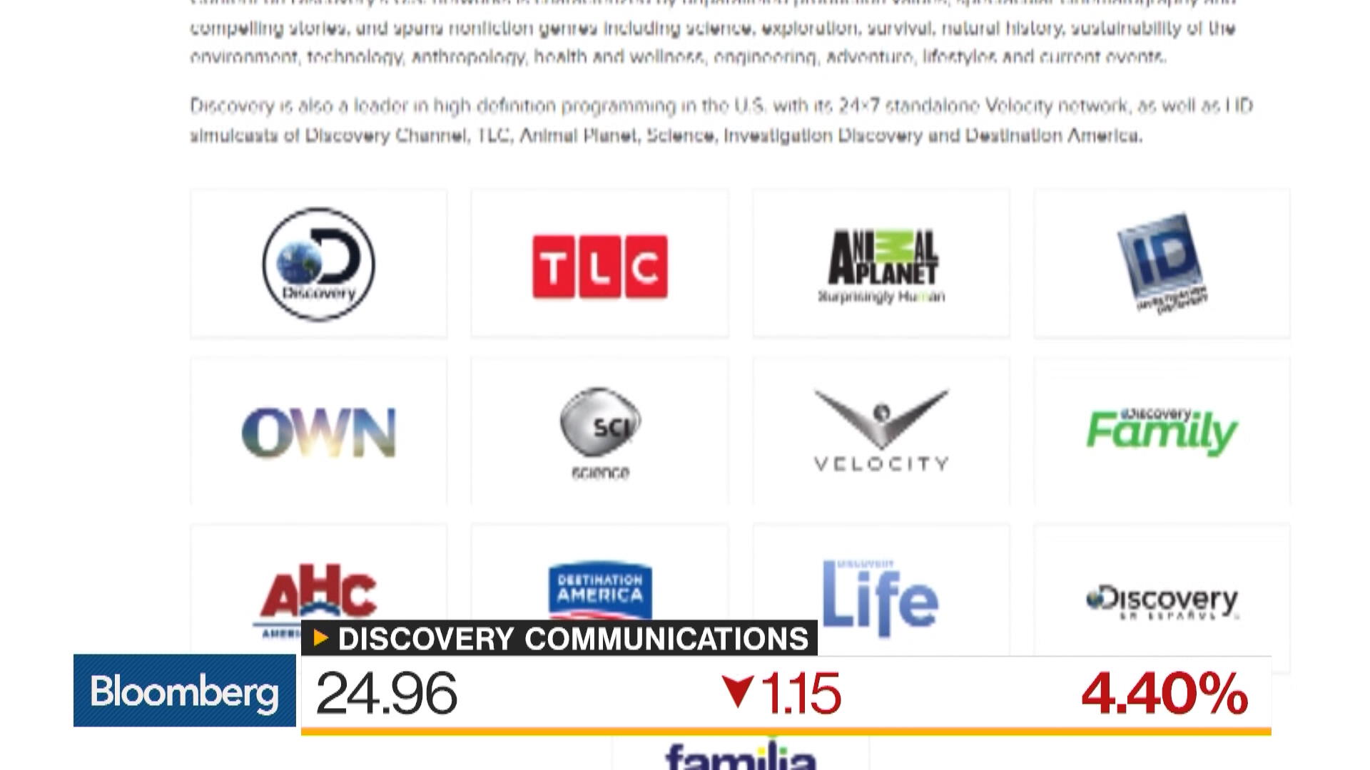 Watch Discovery Communications Misses Estimates - Bloomberg, image size:1920x1080