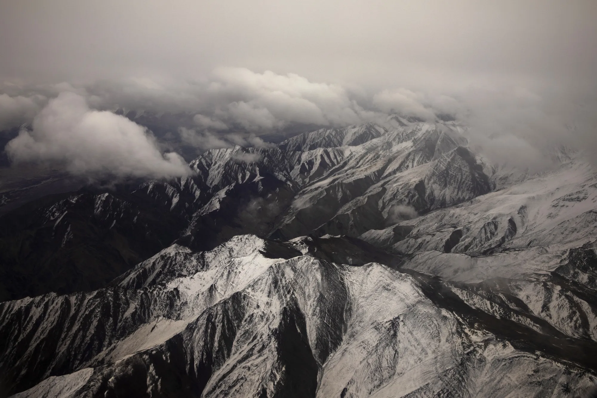 Clouds are seen above mountain glaciers in&nbsp;India.&nbsp;