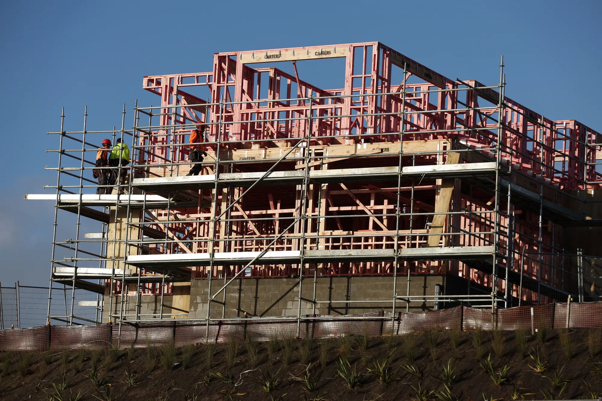 A residential building under construction in Auckland.