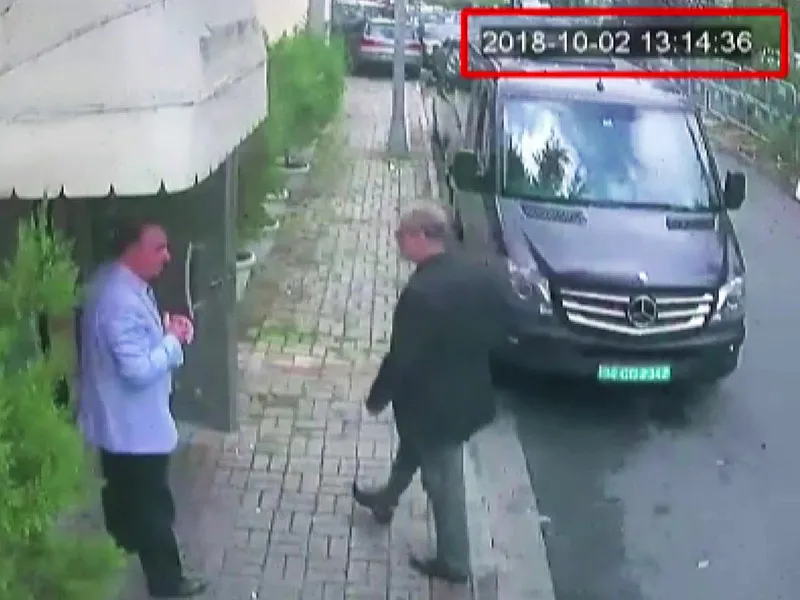 CCTV showing Jamal Khashoggi entering the Saudi consulate in Istanbul, on Oct. 2, 2018.