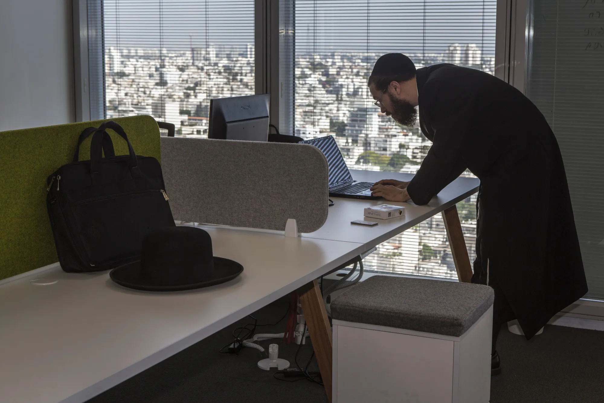 A tech entrepreneur in the Ramat Gan district of Tel Aviv, Israel.