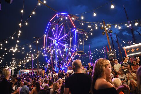 Guests attend the Tommy Hilfiger Women's Fashion Show at Pier 16.