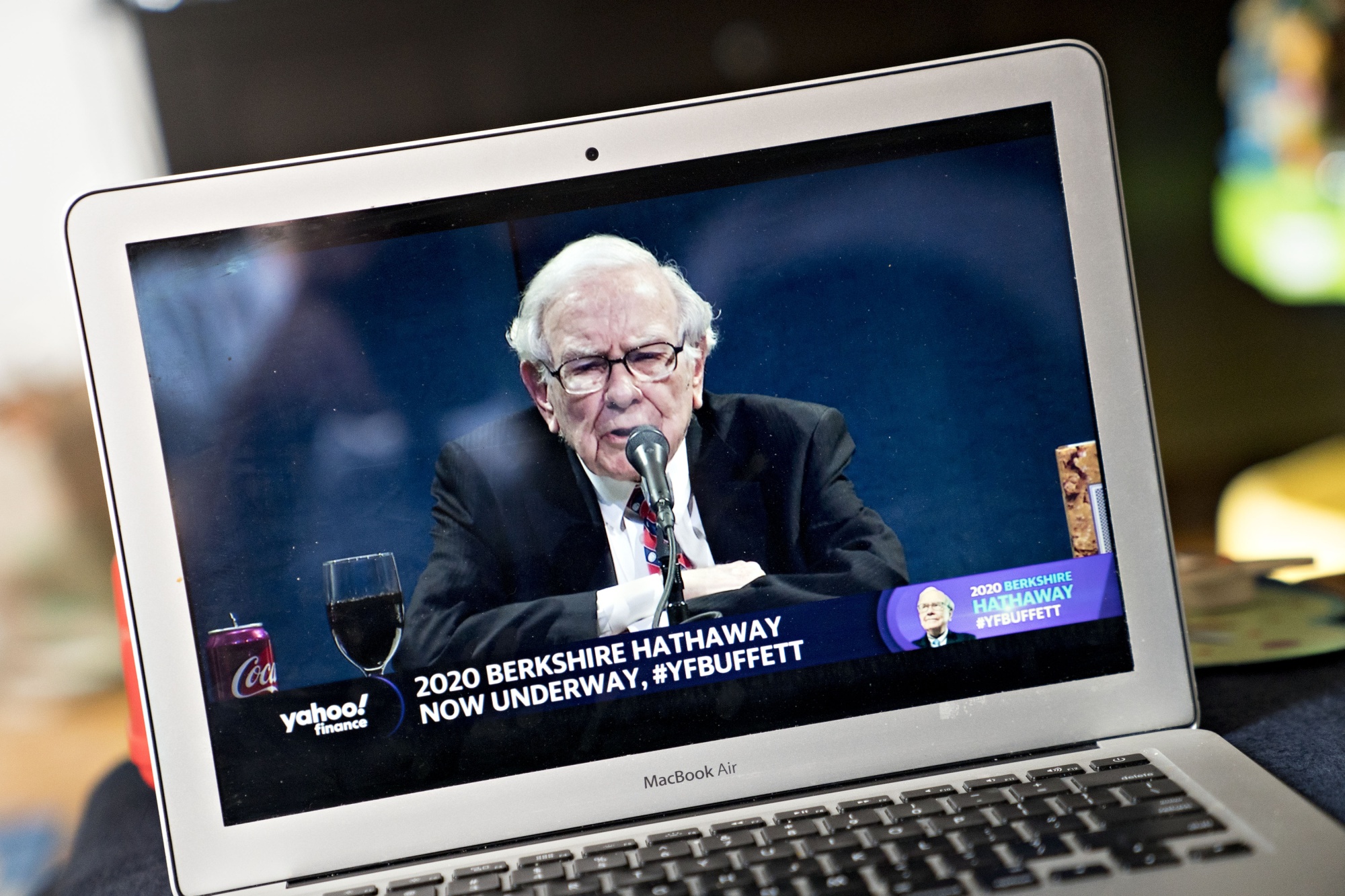 Warren Buffett speaks during the virtual Berkshire Hathaway annual shareholders meeting on May 2, 2020.