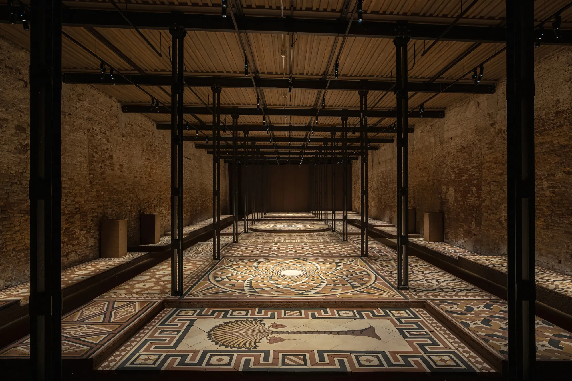The composite of mosaics in the pavilion of Saudi Arabia, made by the artist&nbsp;Dana Awartani.
